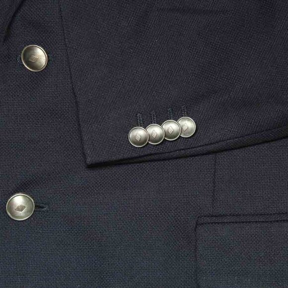 Joseph Abboud Navy Blue Hopsack Blazer REDA 110s Wool Men's Size 46R - Picture 3 of 5